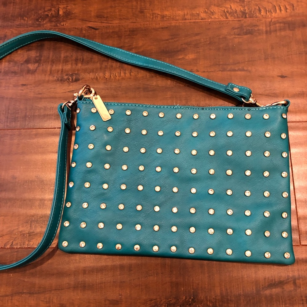 Charming Charlie Bag Teal with Diamonds